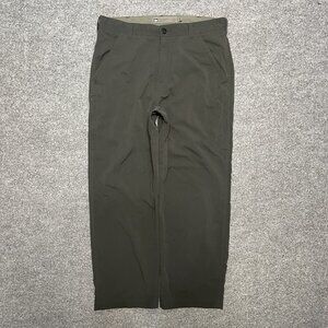 REI Mens 34x30 Nylon Outdoor Hiking Pants In Olive Dark Green
